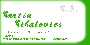 martin mihalovics business card